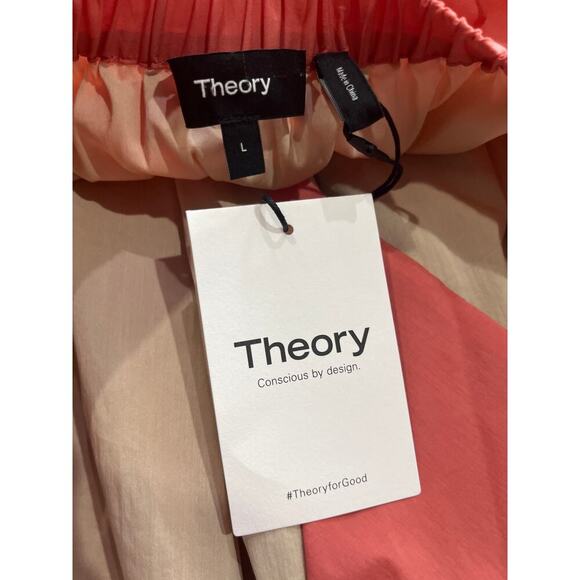 NWT Theory Tiered Halter Neck Mini Dress in Pink Coral Sz L - Picture 8 of 9